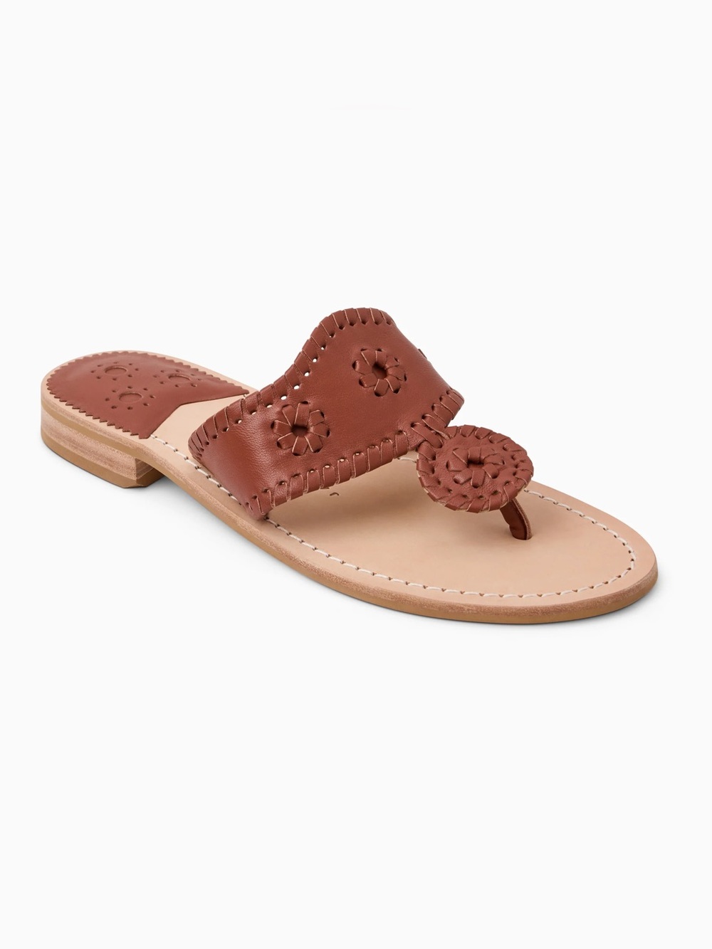 Jack Rogers Original Jacks Sandals in Luggage Brown.